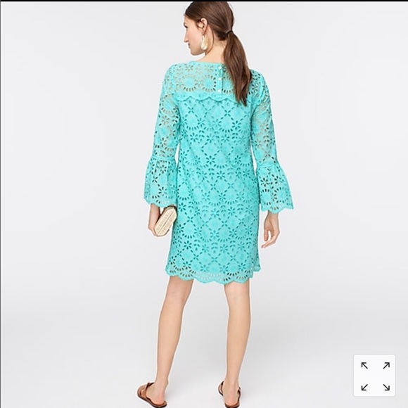 JCrew Bell Sleeve Dress in Embroidered Eyelet - Picture 3 of 5